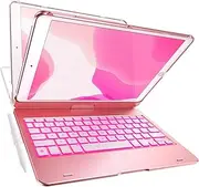 YEKBEE Case with Keyboard for iPad 9th Generation (10.2", 2021) | 360° | 7 Modes | Backlit | 12 Colors | Thin, Light & Protective foriPad 9, 8th & 7th Gen, Air 3, Pro 10.5 with Pencil Holder