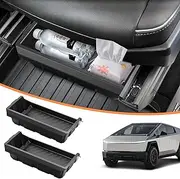 Front Under Seat Storage Box for 2024 Tesla Cybertruck Accessories, Under Seat Organizer Hidden Tray for Cybertruck