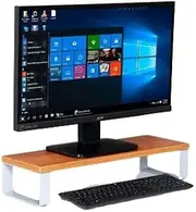 ﻿Invisible Bed Sturdy Engineered Wood Heavy-Duty Monitor Riser Stand On Desk/Table (59.5 x 21 x 12 cm) X-Small Canadian Walnut