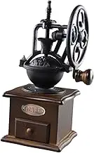 COLLBATH Vintage Wooden Manual Coffee Grinder with Hand Crank Mill for Coffee Beans and Grains Easy to Operate and Clean