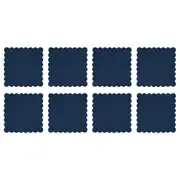 8PK Annabel Trends Napkin Stonewashed Scallop Edge Dining Table Decor 45cm Navy