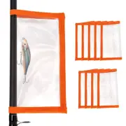 10 Pack Fishing Lure Wrap 3.9" x 7.1" Durable Clear PVC Lure Covers Orange