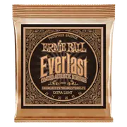 Ernie Ball Everlast Extra Light Coated Phosphor Bronze Acoustic Guitar String, 10-50 Gauge