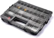 Multi-Purpose Hardware ToolBox Storage, Black/Clear, 16.7'' (L) x 13.5''(W)