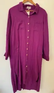 SUNDANCE CATALOG Shirt Dress Violet EXTRA LARGE Orig $118