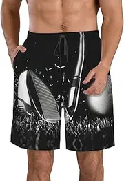 [OdDdot] Cute Maltese Puppy Print Men's Quick-Dry Swim Trunks,Breathable Swimming Board Shorts, for Summer Surfing Beach Swimwear, Black and White Golf, 3X-Large