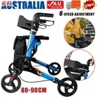 Folding Rollator Walker Aluminium Walking Frame Mobility Aid Lightweight 4 Wheel