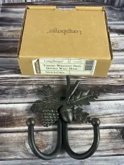 Longaberger Toboso Wrought Iron Oak Leaf Double Wall Hook for Coats Hats 71305