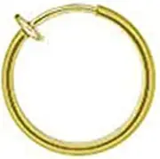 [BodyJewelryOnline] Pair of Rhodium Plated Gold Color Non-Piercing Spring Hoop - 10Mm