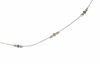 4 kt Yellow Gold Diamond Bezel Set Necklace Alberto Juan