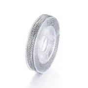 1 Roll 0.6mm Silver Braided Non-Elastic Beading Metallic Cord DIY Wire about 10m
