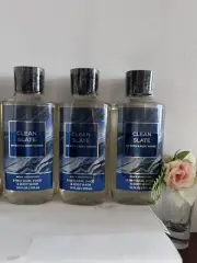 3 New CLEAN SLATE MEN COLLECTION 3 IN 1 HAIR FACE BODY WASH BATH & BODY WORKS