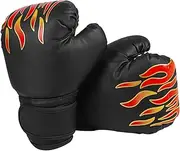 MUELODSIC 1Pair Sparring Gloves for Boxing PU Kickboxing Gloves with Breathable Mesh Durable Training Gear for Boys for Sparring and Practice Flame