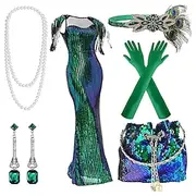 Roaring 20s 1920s Cocktail Dress Flapper Dress Dress Outfits The Great Gatsby Charleston Wedding Guest Sequins Tassel Fringe Feather Women's New Year Masquerad