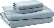 Modern Threads Soft Microfiber Solid Sheets - Luxurious Microfiber Bed Sheets - Includes Flat Sheet, Fitted Sheet with Deep Pockets, & Pillowcases Blue Mist Queen