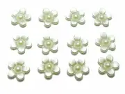 200 Ivory Acrylic Pearl Daisy Flower Beads 11mm FlatBacks Scrapbook Craft