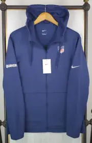 NEW NIKE GOLF x NFL x QUAKER Size Medium Full Zip Hooded Jacket Blue Pockets