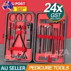 24pcs Set Manicure Pedicure Tools Nail Clippers Kit with Case Gift for Men Women