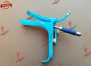 Graves Vaginal Speculum Medium With Light Source Blue Nylon Coating Gynecology