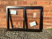 600h x 850w Aluminum Sliding Window TEXTURA BLACK Clear Float New