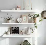 Floating shelves White Set of 3 with hidden brackets