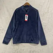 NEW Spyder Mens M Navy Quarter-Zip Pullover Ribbed Sweatshirt F337