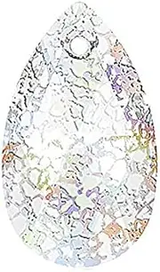 [Bohemia Crystal Valley] 1 pcs Swarovski Crystals Pendant pear-Shaped 6106 Crystal Stone with Hole 16 x 9 x 5 mm, Crystal White Patina