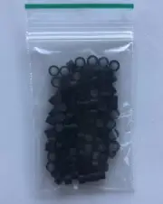 HAIR EXTENSION Silicone Micro Ring/Beads.100 BLACK 4.5mm POST SAME DAY