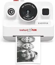 Easypix InstantFUN Instant Camera, Creative Photo Fun for Adults and Children, Black and White Thermal Printing, BPA-Free Paper Refillable, Prints Without Ink