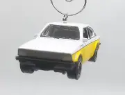 Christmas Ornament for 1975 Opel Kadett Coupe White Yellow