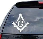 Freemason Masonic Tools Decal Sticker Car Truck Motorcycle Window Bumper Laptop Wall Decor - Size (07 inch / 18 cm Tall) - Color (Gloss Black)