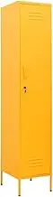 Single Door Metal Locker Steel Storage Cabinet, Employees Locker, School Gym Locker, Requires Assembly, Mustard Yellow 35x46x180 cm