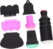 Baluue Diy Manicure Nail Stamper Kit 7pc Set Stamper Scraper Nail Art Tools for Creative Fun
