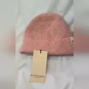 NWT Scotch & Soda Lurex Beanie Hat Alpaca/Wool Blend Pink Icing Mel