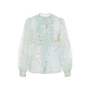 [Valentino] Valentino-Light Blue Silk Shirt-Donna 40 IT