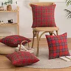 Plaid Pillowcase Square Rectangular Pillowcases Geometric Print Set Frosted Hair
