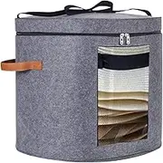 Hat Storage Box | Space Saving Hat Container, Cowboy Cap Organizer Bag with Lid and Transparent Transparent Seat Blanket Container Closet Case