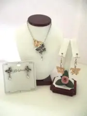 Brighton "EVERBLOOM FLUTTER" Necklace-(2) Earring Set (MSR$224) NWT/Pouch