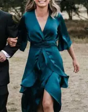 SHEIKE Eternal Peacock Teal Wedding Evening Midi Dress NWT RRP$180 Size 10