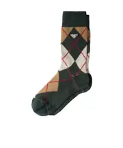 Prada Triangle-Logo Checked Socks II,One size,III green