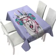 Funny Hipster Unicorn Llama Tablecloth