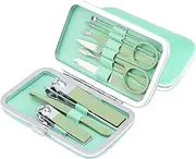 9 PCS Premium Manicure Set, AULLUA Nail Clippers, Professional Grooming Gift Kit, Pedicure Kit, Stainless Steel Facial, Cuticle, Nail Care Tools with Luxurious Portable Travel Case, for Women & Men