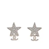 在飛比找誠品線上優惠-【CHANEL 香奈兒】CC Logo 水鑽星星造型針式耳環