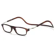 2024 Hanging Folding Magnetic Reading Eyeglasses Glasses Front Click Connect Neck NEW 100 BROWN