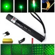 Top Laser 303 200mW Green Laser Pointer Adjustable Focal Length and with Star Filter Pattern with 4000mah 18650 Battery +