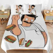 a1364 Bob\'s Burgers Duvet Cover Set, 3 Piece Bedding Set 86x70" Double Sided Printing Decorative Comforter Cover Set (1 Duvet Cover + 2 Pillow Shams)