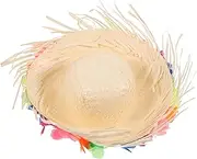 [DEARMAMY] Hawaiian Hat Women's Wide Brim Sun Hat Decorative Beach Hat for Outdoor Activities