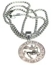 Jean Claude Dell Arte Stainless Steel Sagittarius Pendant Necklace