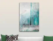 Rustic Turquoise Abstract Stretched Canvas Print