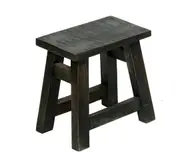 Apurva Black Finish Wood Accent Stool